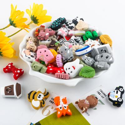 China Reviright BPA DIY Beads Silicone Focal Beads Jewelry Pacifier Chain Accessories Cartoon Free Animal Shape Fruit Shape Focal For Pens for sale