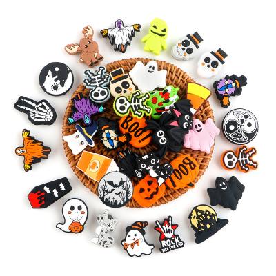 China Reviright BPA DIY Halloween Gifts Colorful Free Necklace Senior Jewelry Accessories Chain Silicone Charms Pen Pumpkin Ghost Skull Focal Beads for sale