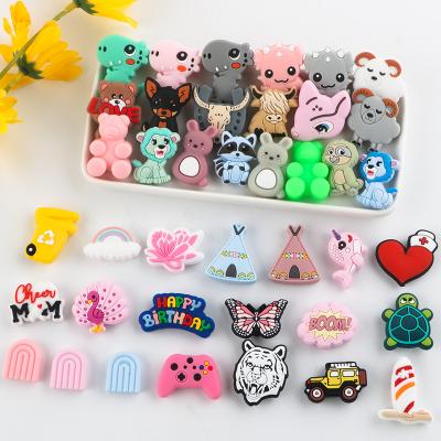 China Wholesale Colorful Jewelry Accessories Food Grade DIY Baby Teething Toys Silicone Focal Beads For Pens Bracelet Necklace Key Chain Making for sale