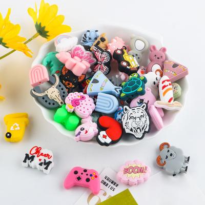 China Wholesale Colorful Baby Teething Toys Food Grade Pacifier Chain Accessories Animals and Fruit Silicone Focal Beads for Pen Jewelry Making for sale