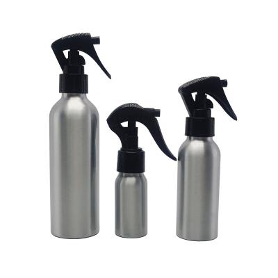 China 30ml 50ml 100ml 120ml 150ml 250ml Aluminum Metal Silver Cosmetic Empty Oil Trigger Spray Pump Bottle With Sprayer For Cosmetic AB-06A for sale