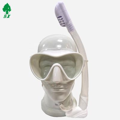 China New Waterproof Wide Sight Glass Breathing Mask White Scuba Diving Set for sale