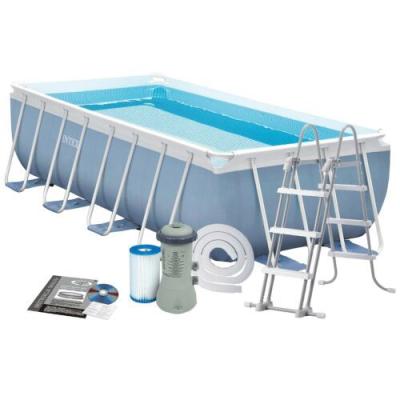 China Easy Install Rectangular Factory Price Durable Metal Frame Over Ground Outdoor Pool For Home Gardens for sale