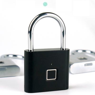 China Waterproof thumbprint lock Security Fingerprint Lock small fingerprint padlock with USB charge easy use for suitcase for sale