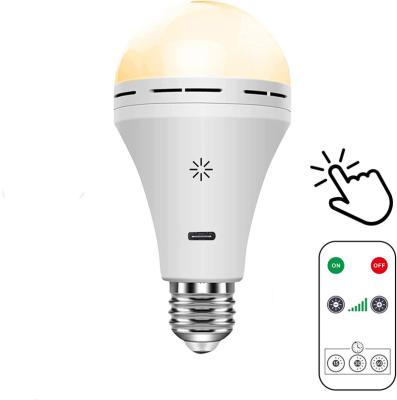 China Adjustable Touch Residential Smart Dimming Emergency Light Bulb Outage Rechargeable Camping Reading Lighting 6W 9W 12W 18W for sale