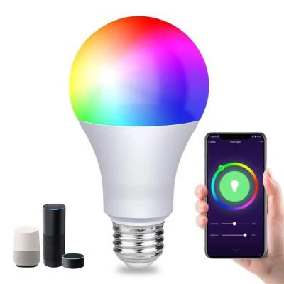 China Tuya Modern Smart Light Bulb WiFi Light Color Changing Bulb Work With Google Assistant A60 RGBW Alexa Light Bulb No Hub for sale