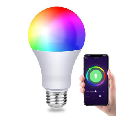 China Hot Modern Smart Tuya Wifi A60 LED Light Bulb RGBWW Support Alexa Google Home Dimmable E26 E27/B22 2700K-6500K Multicolor for sale