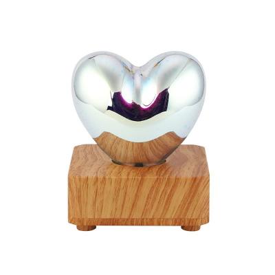 China Modern 3D Heart Shape Light Atmosphere Colorful Fireworks LED Desk Lamp 3D With Wood Base Decor Dreamy Ambient Light Room for sale