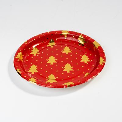 China Star Shaped Disposable Christmas Dish Disposable Materials Factory Wholesale Biodegradable Paper Plate 9 Inch for sale