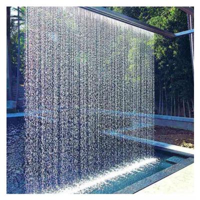 China Water Writing Stainless Steel Linear Outdoor Water Fountain Rain Curtain Fountain Pool Water Rain Curtain Spout Waterfall for sale