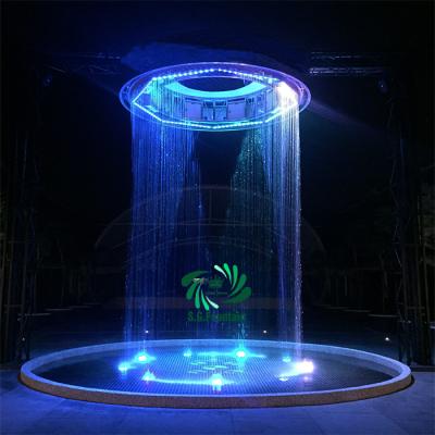 China Water Entering Curtain Customized Charming Outdoor Water Curtain Fountains Digital Graphic Water Curtain for sale