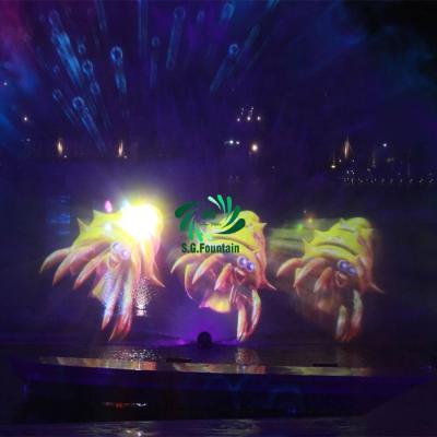 China Outdoor Customized Musical Water Screen 3D Water Cinema Projector Fountain Dancing Water Show for sale