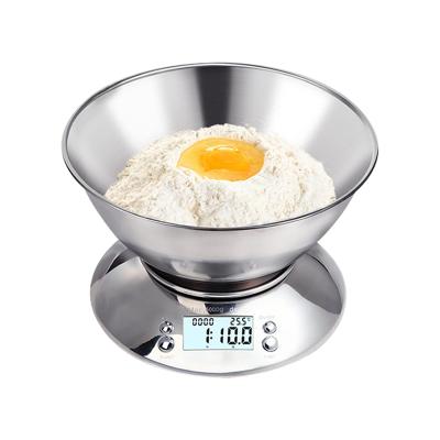 China WITH LID Stainless Steel Kitchen Scale Digital Kitchen Food Scale Kitchen Scale With Bowl for sale