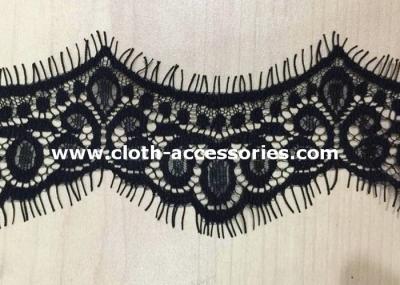 China Lingerie Scalloped Embroidery Eyelash Lace Trim 100% Nylon For Cut Dress for sale