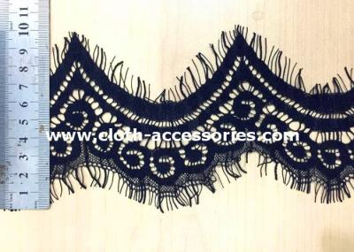 China Narrow Bridal Embroidery Mesh Lace Trim Super White 4 Inch  4G Per Yard for sale