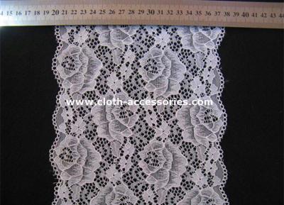 China Polyester Cord Stretchy Lace Fabric Comfortable For Lingerie Trimmings for sale