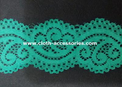 Chine Le double en nylon vert en bon état de robe de tissu de dentelle de broderie a dégrossi avec le logo de client à vendre