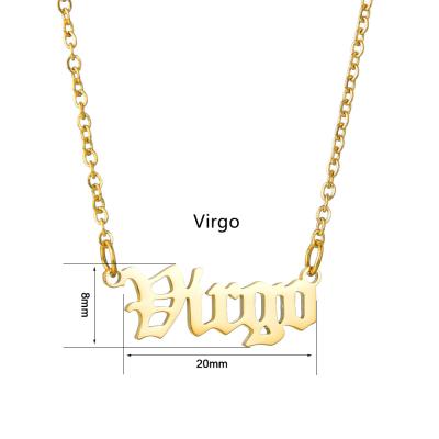 China Hyperbole N0022 Dvacaman 2020 Fashion Statement Fashion Stainless Steel Ornaments Zodiac Letter Necklace Pendant Female Jewelry for sale