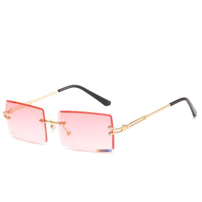 China Hot Selling Women Street Shade Fashion Rimless Square Sunglasses 2021cheap Finewell Fashion Sun Glasses 2020 for sale