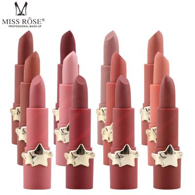 China Waterproof and non-sticky velvet star velvet lipstick waterproof MISS ROSE matte makeup lipstick cup lipstick for sale