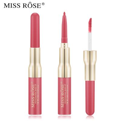 China Waterproof ready to ship Newcomer Miss Rose High Pigment 2 in 1 lip liner +lip gloss for sale