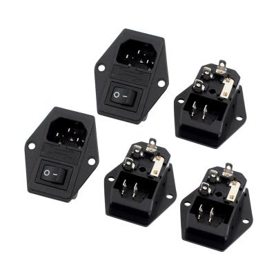 China Factory 10A 250VAC 3 Male Step Inverter Terminals IEC320 C14 Inlet Power 5pcs for sale