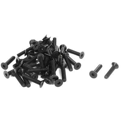 China M4 x 20mm Metric Socket Countersunk Flat Head Screw Bolts 50pcs Black 1205409 for sale