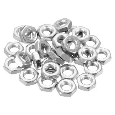 China Heavy Industry M7 X 1.0 Steel Hex Nuts, 30 Pack Metric Thread Hardware Galvanized Finish Nuts Screw Bolt Fasteners 4mm Size for sale