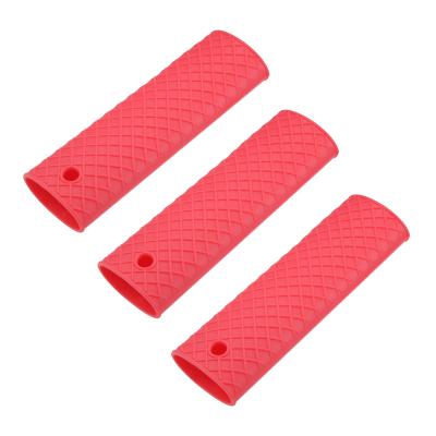 China Hot Pan Pot Handle Cover Red 6.1 Inch Long 3pcs 1145451 Silicone Grip Holder Sleeve for sale