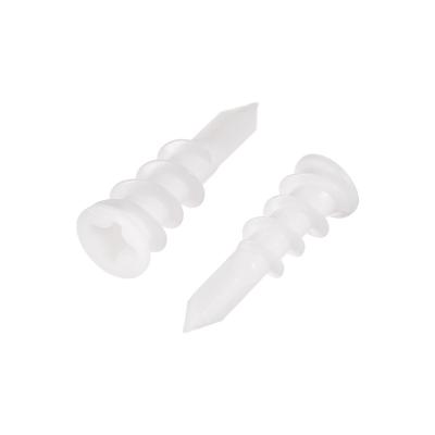 China 10x32mm White Wall Anchors Plastic Expansion Pipe 25 Packs for sale