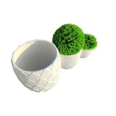 China Simply/Liegtweight/Wholesale Durable Lightweight Fiber Clay Magnesium Mud Flower Pot For Garden for sale