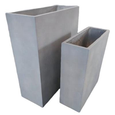 China Simply High Strength And Waterproof And Durable Tall Rectangular Fiber Clay Flower Pot for sale