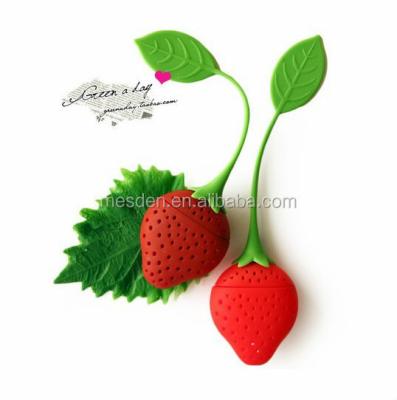 China Silica Gel Strawberry Tea Filter / Viable Tea Infusers for sale