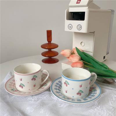 China Viable Korean French Ceramic Retro Lelyi Central Institute of Statistics Afternoon Tea Cup Cup and Saucer Set for sale