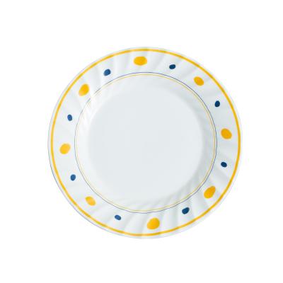 China Retro Dot Embossed Home Flat Plate Viable Lelyi French Dessert Ceramic Dish for sale