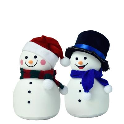 China Lelyi ABS+Silicone+Plush Colorful Christmas Snowman Silicone Night Light for sale