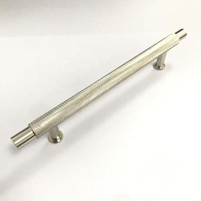 China Knurling Porcelain New Model T Shape Outdoor Kitchen Handle Aluminum Alloy Steel Finish Knurled Cabinet Door Handles Pull for sale