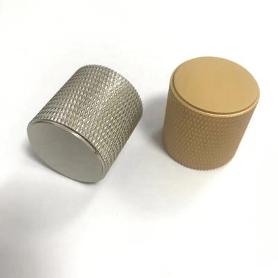 China Contemporary Home Knob and Knurling Knobs Shoe Cabinet Drawer Cupboard Pulls Matt Gold Silver Aluminum Cabinet Decoration for sale