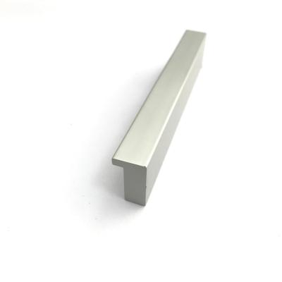 China Never Rust Extreme Simple Furniture Handle Aluminum Profile Matt Cabinet Pull Handle Silver for sale