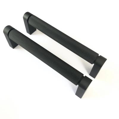 China Modern T Bar Knurled Knurled Black Aluminum Alloy Cabinet Handle WashroomCabinet Knurled Bedroom Cabinet Handle for sale