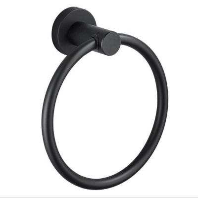 China Fashion Modern Design Bathroom Accessory Stainless Steel Black Towel Ring Hand Towel Circle for sale