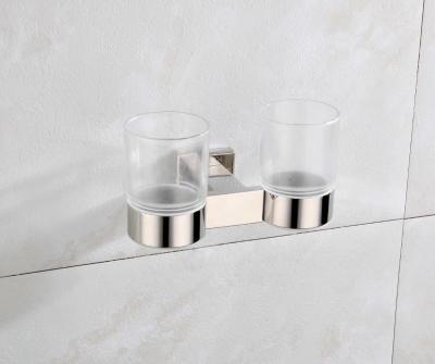 China Wall Mounted Bathroom Cup Holder Tumbler Home Hardware Bathroom Accessories Chrome Polished Holder for sale