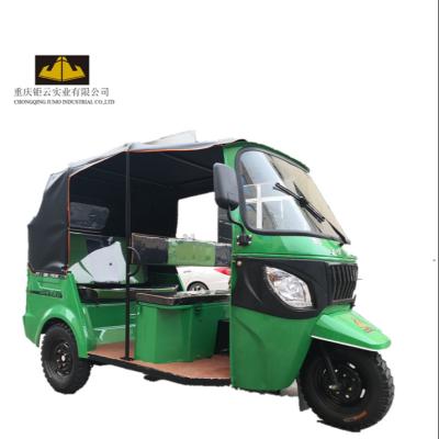 China JUYUN Hot sale 3 wheel passenger tuktuk gasoline motorized tricycle rickshaw for adult for sale