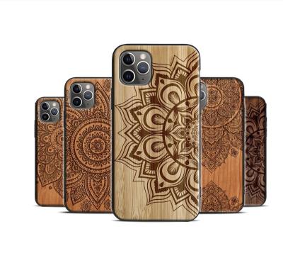 China Exclusive Blank Wood+tpu Shock Proof Custom Engraved Natural TPU For Luxury Iphone 12 Bamboo Case for sale