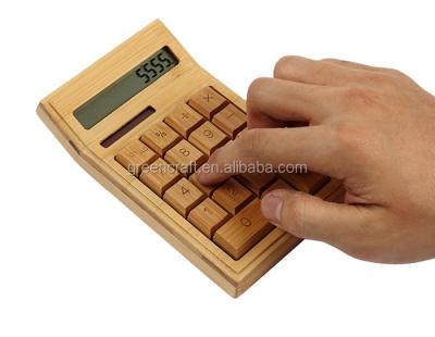 China Made of real new fashion bamboo wholesale solar bamboo wooden calculator for sale