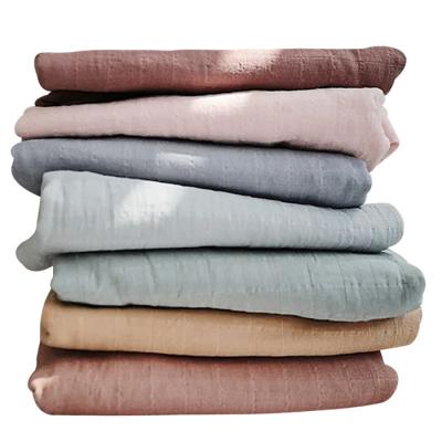 China China Suppliers Newborn Baby Blanket Portable Soft Comfortable Organic Cotton Solid Color Newborn Muslin Wraps for sale