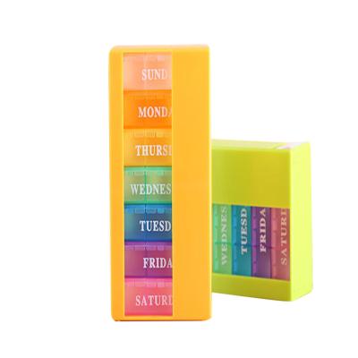 China Eco-friendly Weekly Pill Organizer OEM Manufacturer Colorful Portable Daily Vitamin Container AM P.M. Dispenser Case for sale