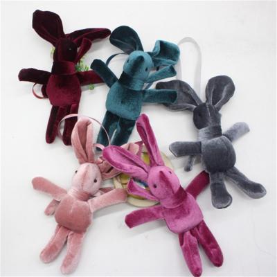 China Rabbit Washable Plush Toy Key Chain Valentine Gift Cartoon Bunch Animal Doll for sale