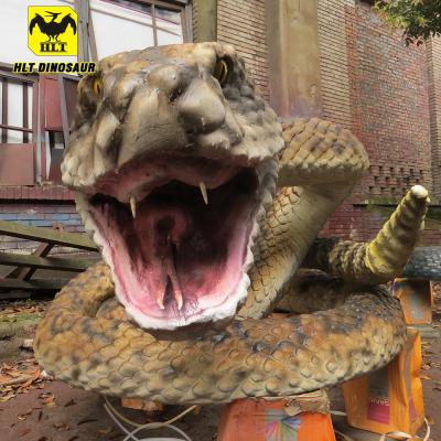 China Amusement Park HLT Decorative Fierce Animatronic Snake In Amusement Park Or Outdoor Or Zoo for sale