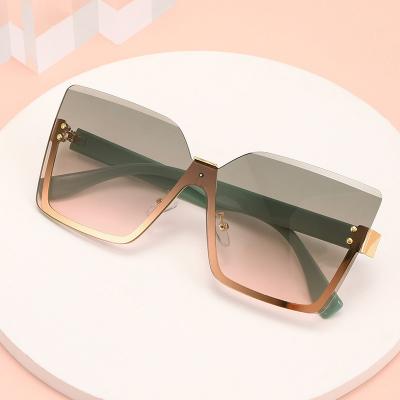 China Fashion Sunglasses Square Metal The New Shading Luxury Oversized Men Sunglasses Uv400 Brand Designer Women Sun Glass The 2023 Custom Rimless Sunglasses for sale